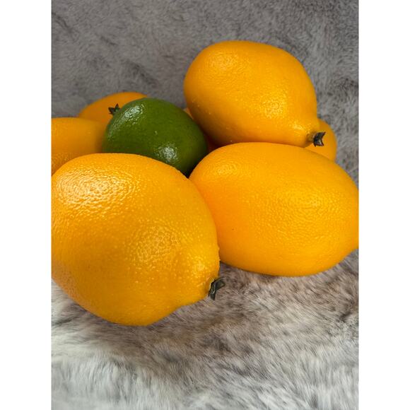 Realistic Plastic Lemons & Lime Lot – Faux Fruit Kitchen Decor, Photo Props - Picture 2 of 4